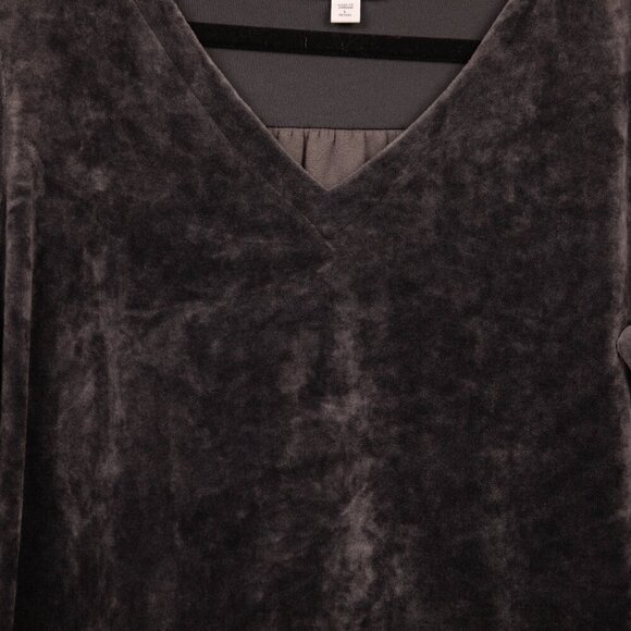J. Jill Purejill grey velour tunic dress-LP - Picture 2 of 5